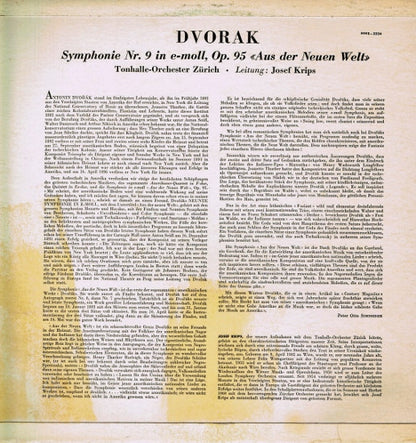 Antonín Dvořák, Tonhalle-Orchester Zürich, Josef Krips : Symphonie Aus Der Neuen Welt (Symphonie Nr. 9 In E-moll Opus 95) (LP, Mono)