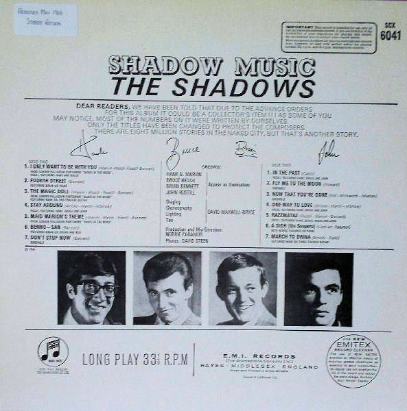 The Shadows : Shadow Music (LP, Album, RE)