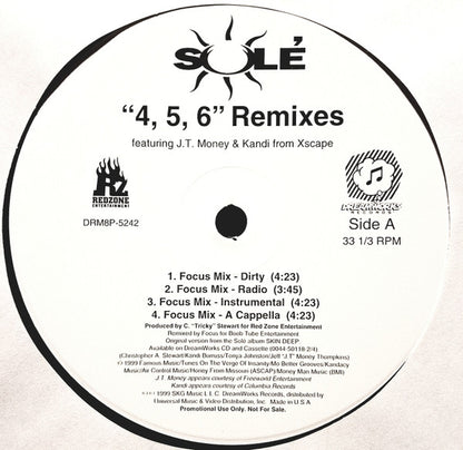 Solé Featuring JT Money & Kandi : 4, 5, 6 (Remixes) (12", Promo)