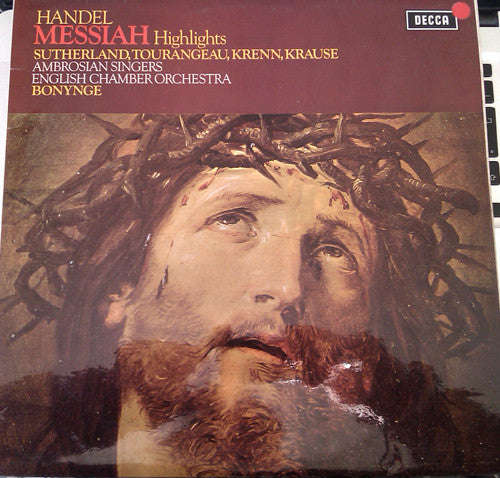 Georg Friedrich Händel, Joan Sutherland, Tom Krause, Werner Krenn, Huguette Tourangeau, The Ambrosian Singers, English Chamber Orchestra, Richard Bonynge : Messiah Highlights (LP)