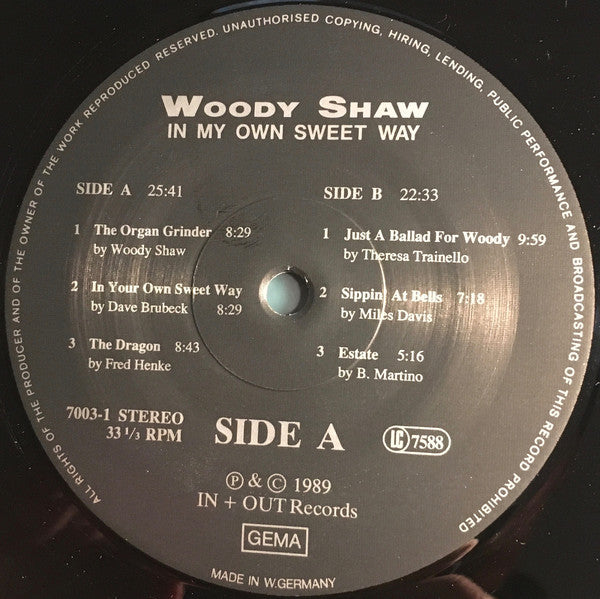 Woody Shaw : In My Own Sweet Way (LP, Album, DMM)