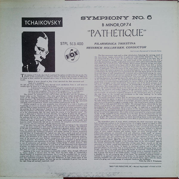 Pyotr Ilyich Tchaikovsky : Symphony No 6 - Op. 74 "Pathetique" (LP, Album, RE)