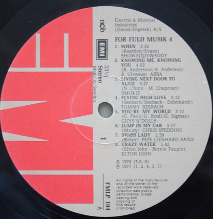 Various : For Fuld Musik 4 (LP, Comp)