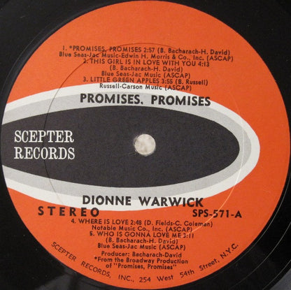 Dionne Warwick : Promises, Promises (LP, Album, Kee)