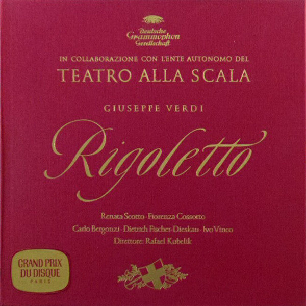 Giuseppe Verdi - Dietrich Fischer-Dieskau, Renata Scotto, Carlo Bergonzi, Fiorenza Cossotto, Orchestra Del Teatro Alla Scala, Coro Del Teatro Alla Scala, Roberto Benaglio, Rafael Kubelik : Rigoletto (3xLP + Box)