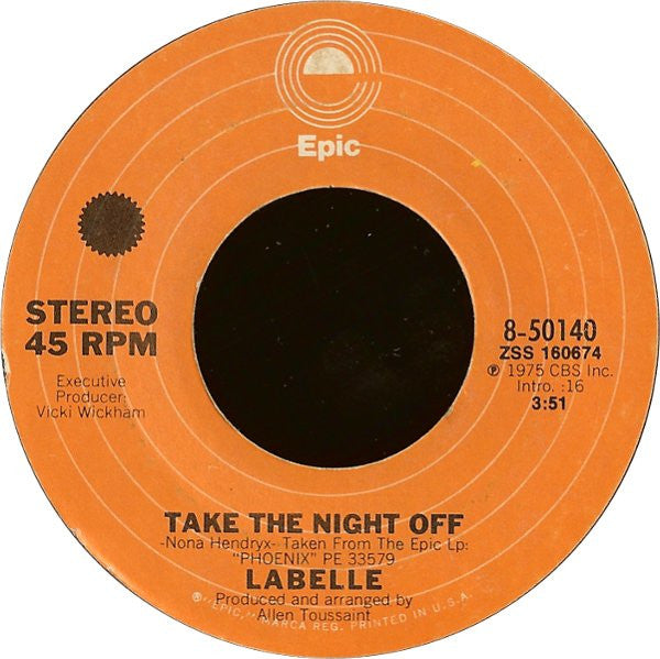 LaBelle : Messin' With My Mind / Take The Night Off (7")