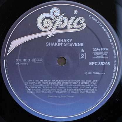 Shakin' Stevens : Shaky (LP, Album)