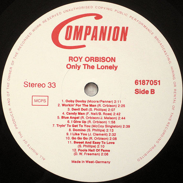 Roy Orbison : Only The Lonely (LP, Comp)