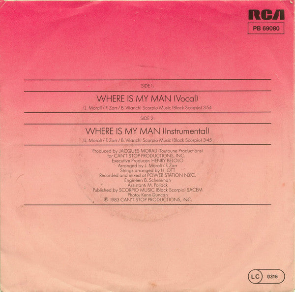 Eartha Kitt : Where Is My Man (7", Single)