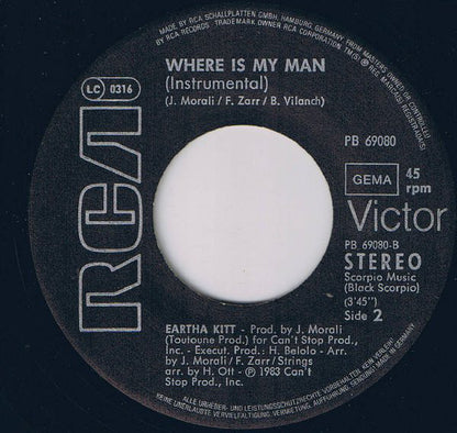 Eartha Kitt : Where Is My Man (7", Single)