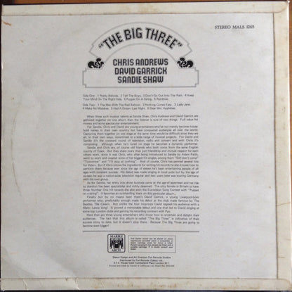 Chris Andrews (3) / David Garrick / Sandie Shaw : The Big Three (LP, Comp)