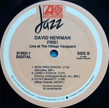 David "Fathead" Newman : Fire! Live At The Village Vanguard (LP, Album)