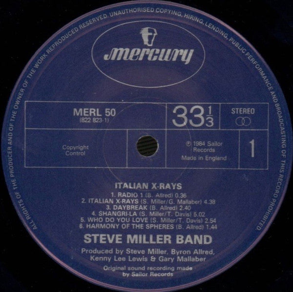 Steve Miller Band : Italian X Rays (LP, Album)