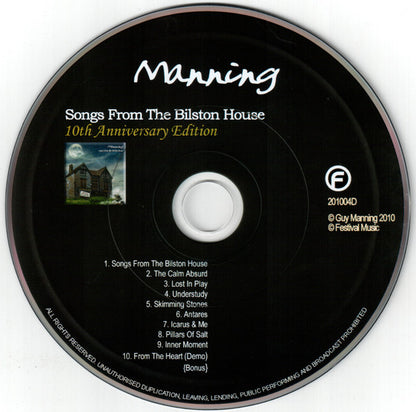 Manning : Songs From The Bilston House 10th Anniversary Edition (CD, Album, RE, Car)