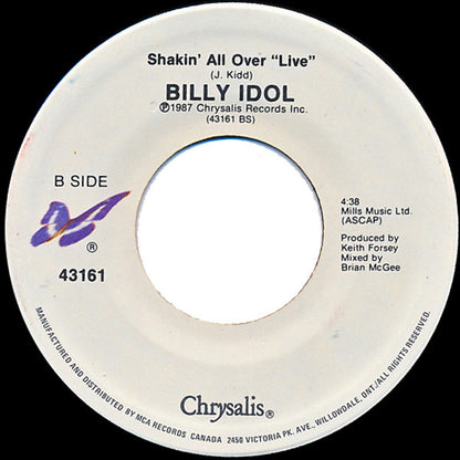 Billy Idol : Mony Mony (Live) / Shakin' All Over (Live) (7", Single)