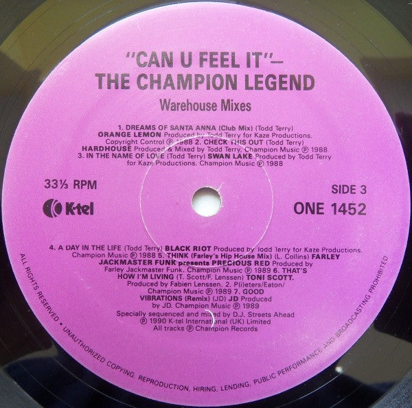 Various : Can U Feel It? - The Champion Legend (2xLP, Comp, Mixed)