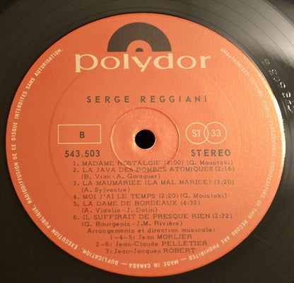 Serge Reggiani : Serge Reggiani (LP, Album)