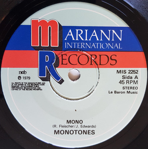 The Monotones (2) : Mono (7")