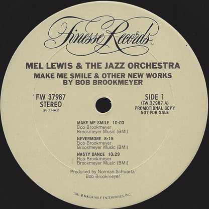 Mel Lewis & The Jazz Orchestra : Make Me Smile & Other New Works By Bob Brookmeyer (LP, Album, Promo)