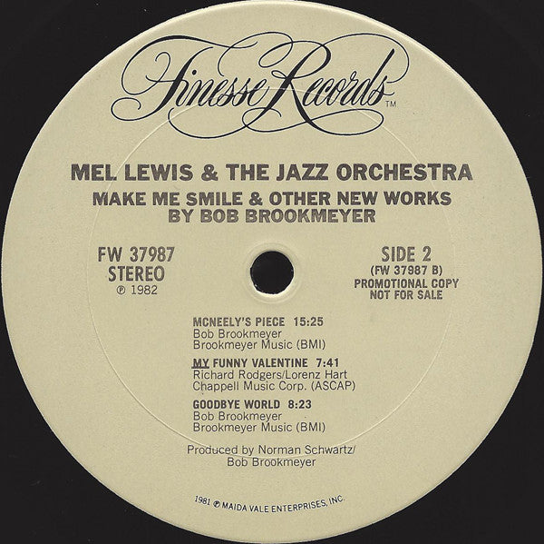 Mel Lewis & The Jazz Orchestra : Make Me Smile & Other New Works By Bob Brookmeyer (LP, Album, Promo)