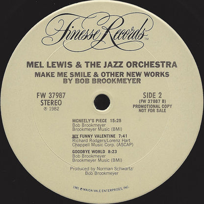 Mel Lewis & The Jazz Orchestra : Make Me Smile & Other New Works By Bob Brookmeyer (LP, Album, Promo)