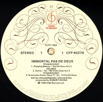 The Royal Philharmonic Orchestra, Robert Irving (2) : Immortal Pas De Deux (LP, RE)