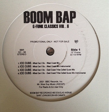 Ice Cube : Boom Bap - G-Funk Classics Vol. 6 (12", Single, Promo, Unofficial)