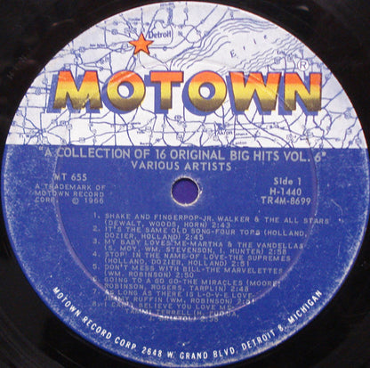 Various : The Motown Sound: A Collection Of 16 Original Big Hits Vol. 6 (LP, Comp, Mono)