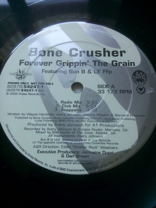 Bone Crusher (2) feat. Bun B & Lil' Flip : Forever Grippin' The Grain / Back Up (12", Promo)