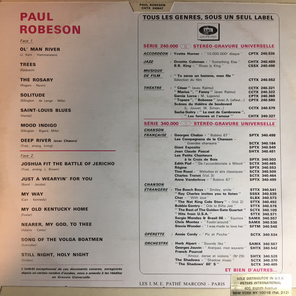 Paul Robeson : Paul Robeson (LP, Comp)