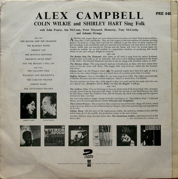 Alex Campbell (2), Colin Wilkie & Shirley Hart : Sing Folk (LP)