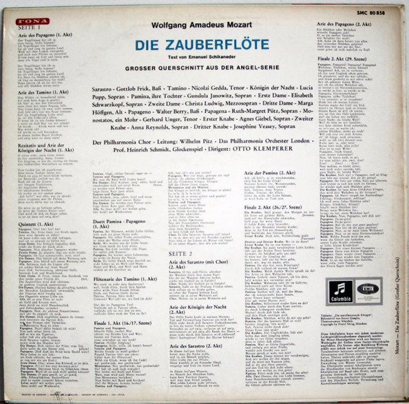 Wolfgang Amadeus Mozart : Die Zauberflöte (Grosser Querschnitt) (LP)