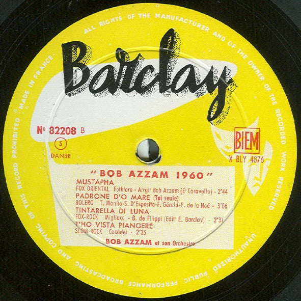 Bob Azzam Et Son Orchestre : "Bob Azzam 1960" (10", Album)