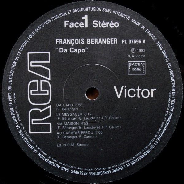 François Béranger : Da Capo (LP, Album)