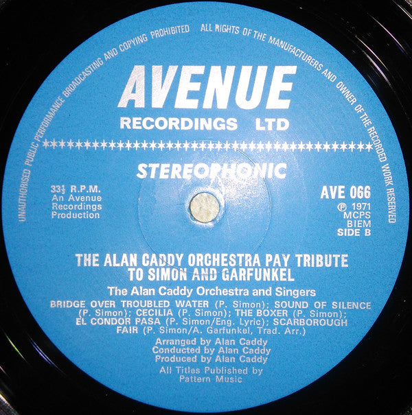 Alan Caddy Orchestra & Singers : Alan Caddy Orchestra And Singers Pay Tribute To Simon And Garfunkel (LP)