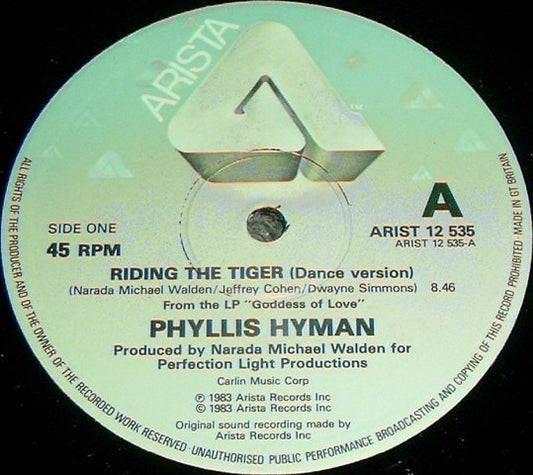 Phyllis Hyman : Riding The Tiger (12", Single)