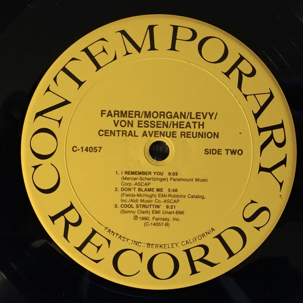 Art Farmer / Frank Morgan / Lou Levy / Eric Von Essen / Albert Heath : Central Avenue Reunion (LP, Album)