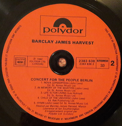 Barclay James Harvest : Berlin (A Concert For The People) (LP, Album)