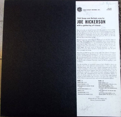 Joe Hickerson : Joe Hickerson With A Gathering Of Friends (LP, Album)