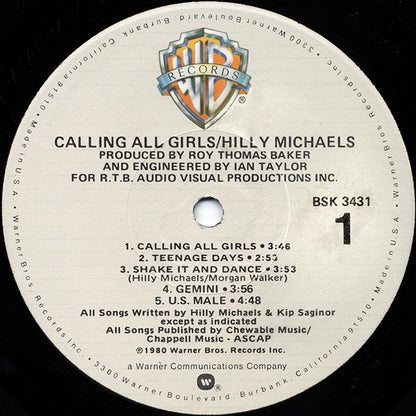 Hilly Michaels : Calling All Girls (LP, Album)