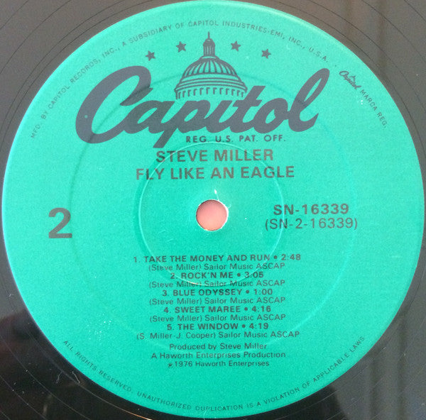 Steve Miller Band : Fly Like An Eagle (LP, Album, RE, Spe)