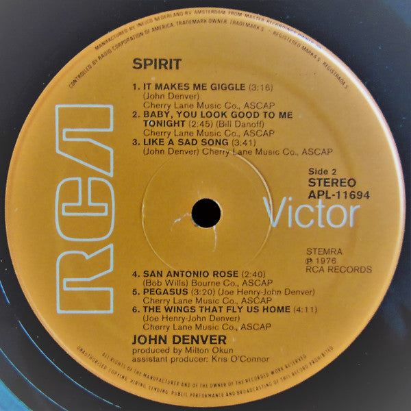 John Denver : Spirit (LP, Album)