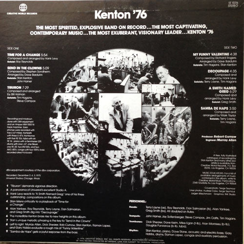 Stan Kenton And His Orchestra : Kenton '76 (LP, Album, Ora)