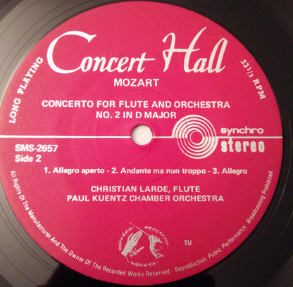 Wolfgang Amadeus Mozart / Orchestre De Chambre Paul Kuentz : Konzert Für Flöte, Harfe Und Orchester - Konzert Für Flöte Und Orchester Nr. 2 (LP)