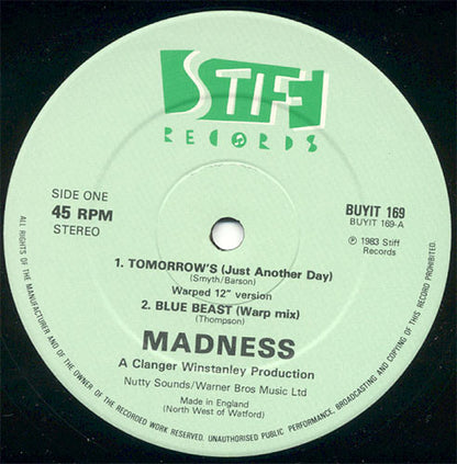 Madness : Tomorrow's (Just Another Day) (Warped 12" Version) (12", Ltd)