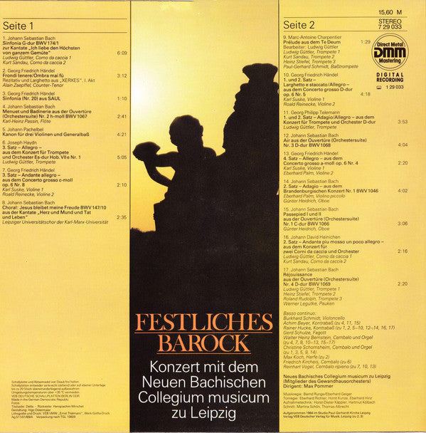 Neues Bachisches Collegium Musicum Leipzig : Festliches Barock (LP, RE, DMM)