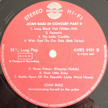 Joan Baez : In Concert Part 2 (LP, Album)