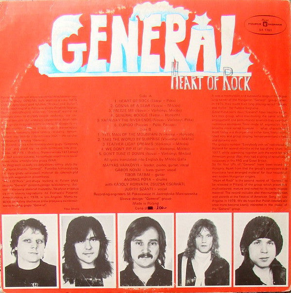 General (2) : Heart Of Rock (LP, Album, Ora)