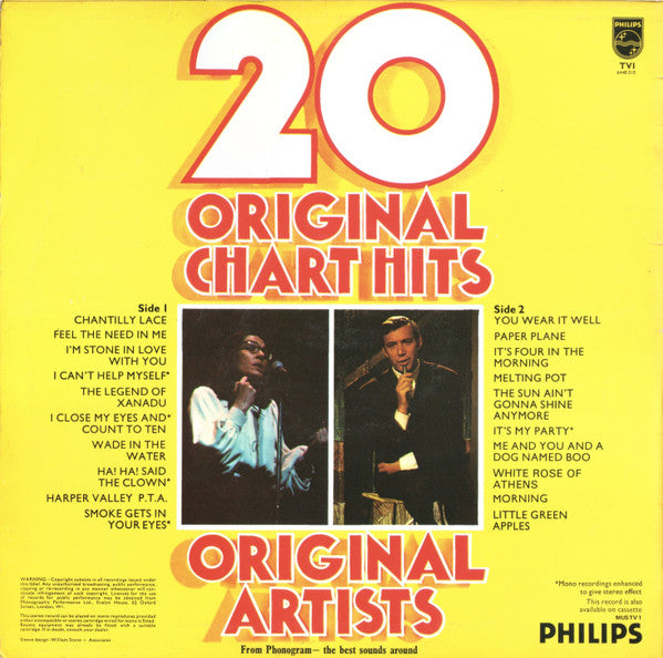 Various : 20 Original Chart Hits  (LP, Comp, Fre)