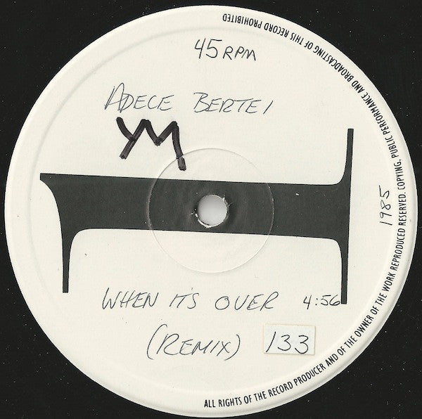 Adele Bertei : When It's Over (12", Promo)